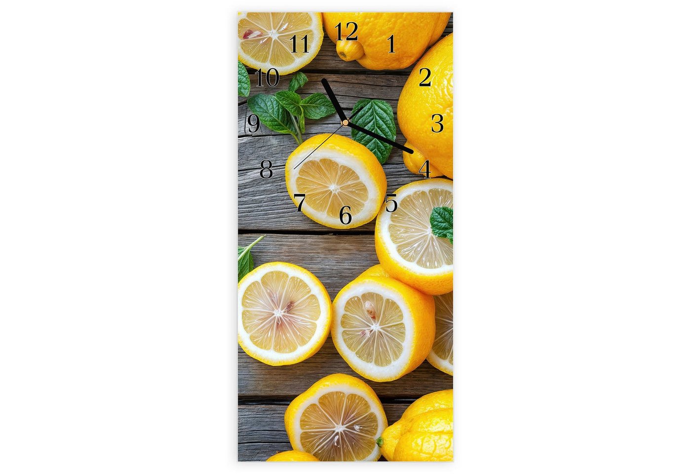 Primedeco Wanduhr Glasuhr Wandkunst Größe 30 x 60 cm mit Motiv Lemon Fresh Primedeco Wanduhr Glasuhr Wandkunst Größe 30 x 60 cm mit Motiv Lemon Fresh von Primedeco