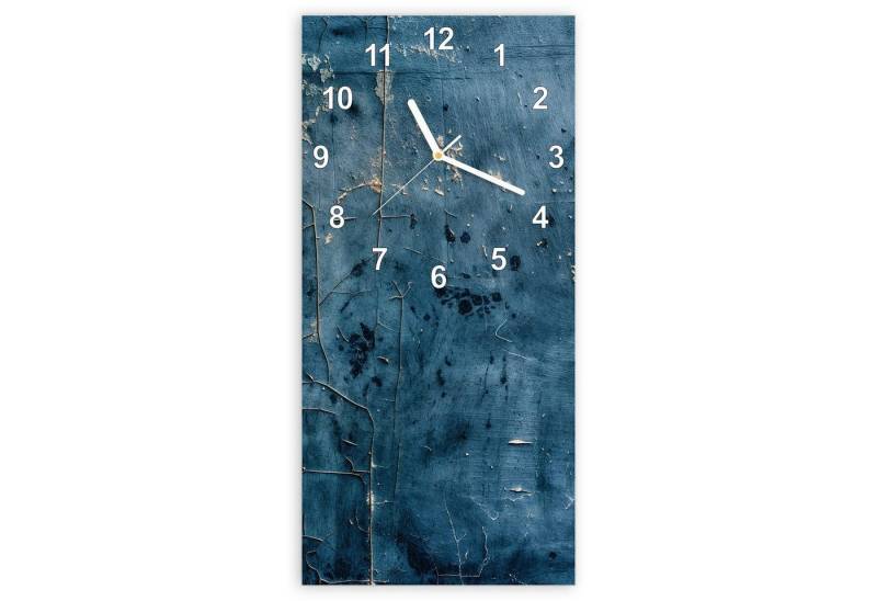 Primedeco Wanduhr Glasuhr Wandkunst Größe 30 x 60 cm mit Motiv Verwitterte Wand von Primedeco