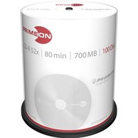 Primeon 2761103 CD-R 80 Rohling 700 MB 100 St. Spindel Silber Matte Oberfläche von Primeon