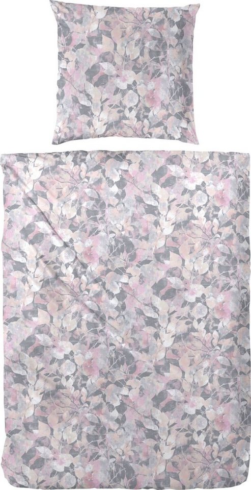 Primera Bettwäsche Autumn Leave, Mako-Satin, 2 teilig, mit herbstlichen Blättern von Primera