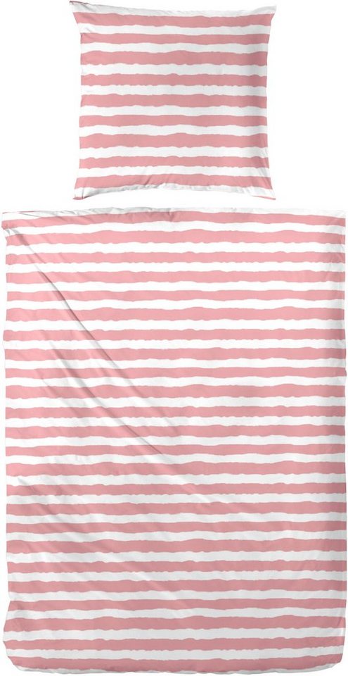 Bettwäsche Baumwoll-Bettwäsche Uni-Streifen, Primera, Renforcé, mit einem modernen Streifenmuster von Primera