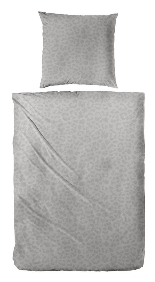 Primera Bettwäsche Biber-Bettwäsche Leo, Biber, 2 teilig, mit dezentem Leo-Design von Primera