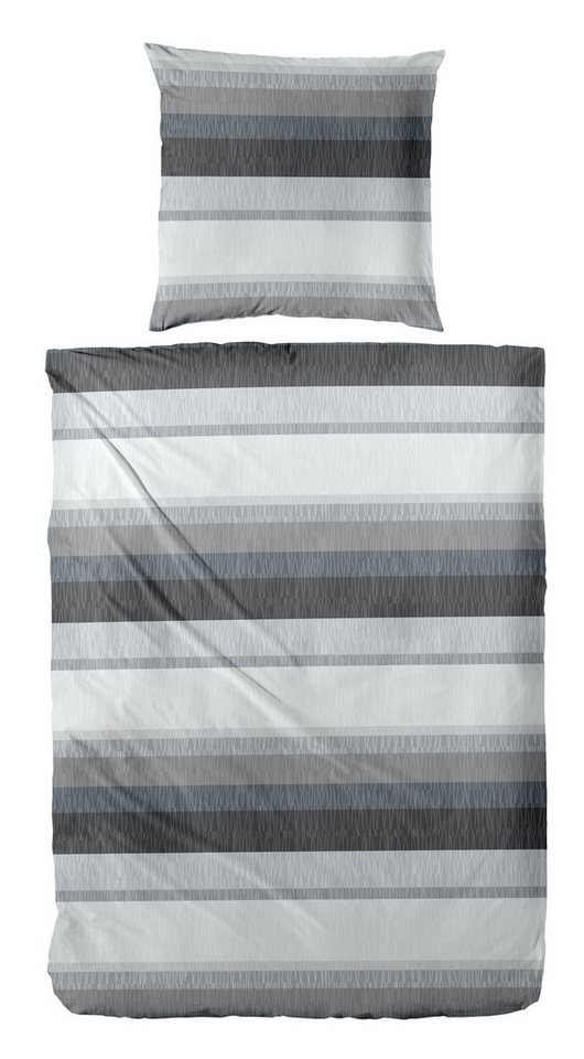 Primera Bettwäsche Biber-Bettwäsche Roommate, Biber, 2 teilig, mit dezenten Mustertexturen von Primera