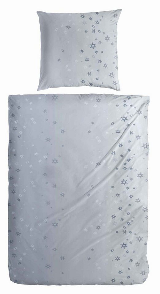 Primera Bettwäsche Hahn Feinbiber Bettwäsche Blau Sterne, Feinbiber, 2 teilig von Primera