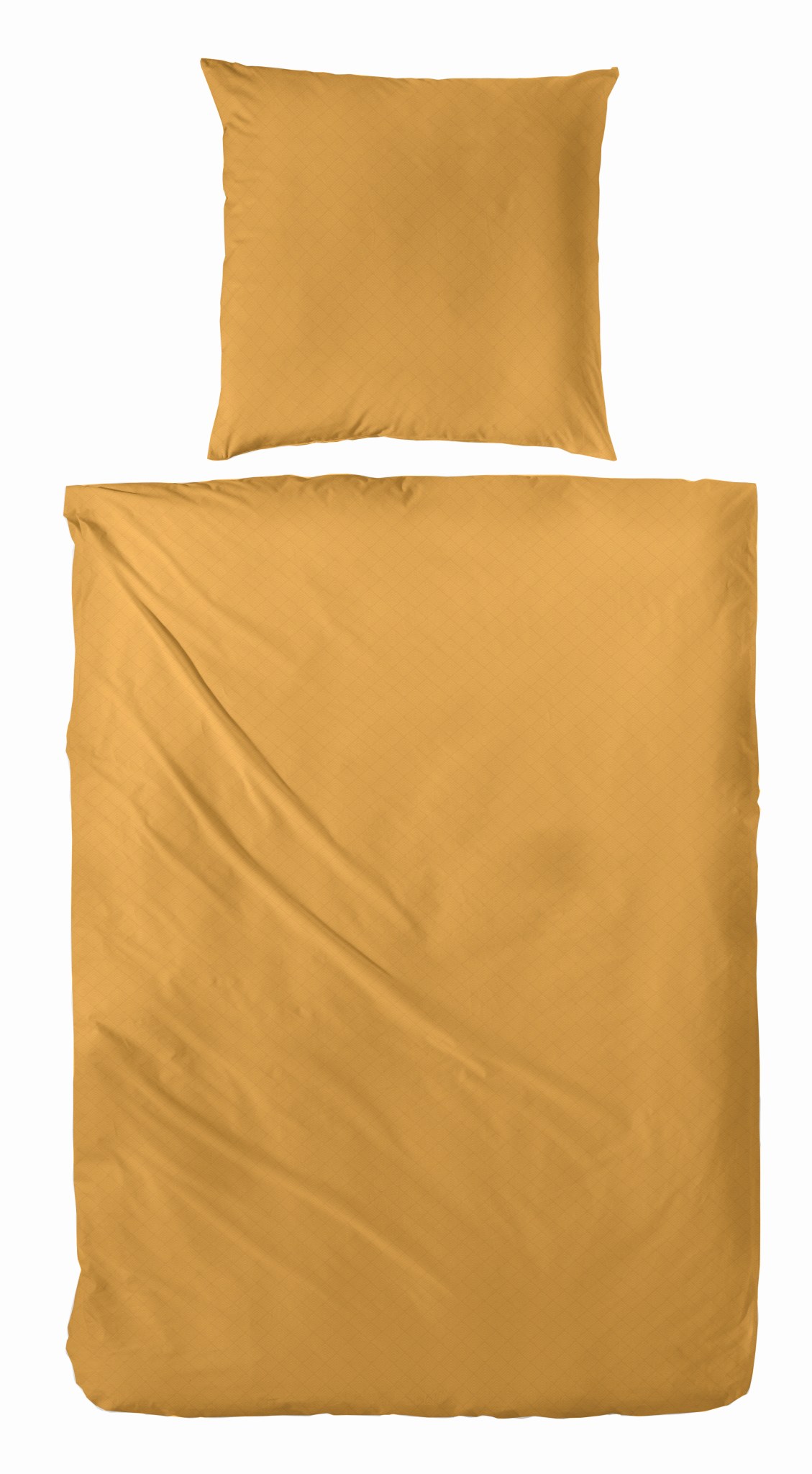 Primera Mako Satin Bettwäsche Falsches Uni Gold 155x220 cm + 80x80 cm von Primera