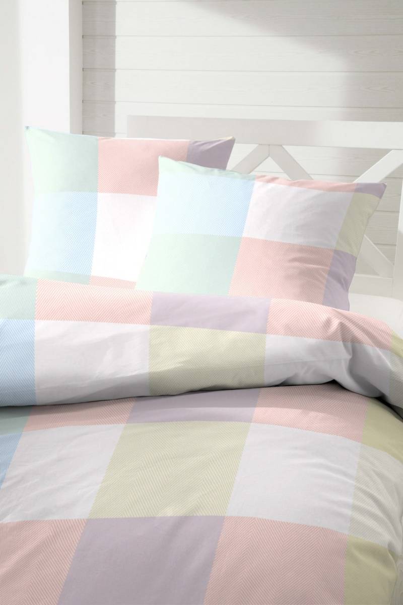 Primera Renforce Bettwäsche 135x200 Karo kariert rosa lind flieder weiß 123092-4 von Primera