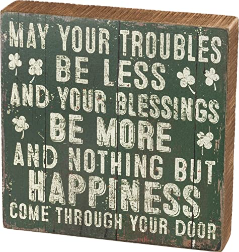 PRIMITIVES by Kathy Troubles Be Less Your Blessings werden mehr Holz Box Sign von Primitives by Kathy