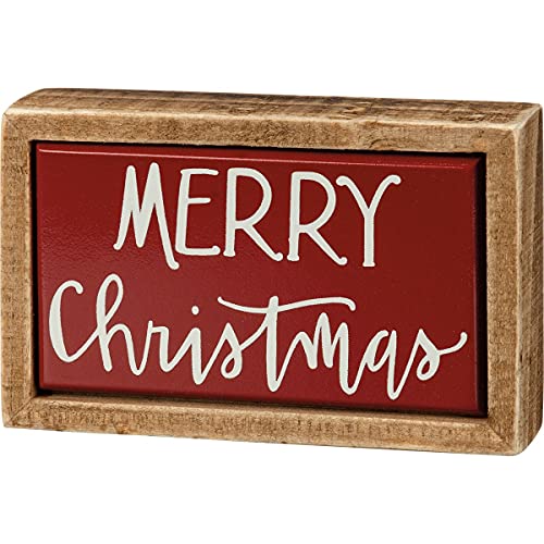 Primitives by Kathy 109401 Mini-Schild "Merry Christmas", 10,2 x 6,3 x 2,5 cm von Primitives by Kathy