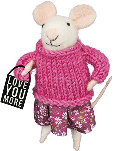 Primitives by Kathy 33570, Box Sign Mouse - Love You More, 10,2 cm hoch, Mehrfarbig von Primitives by Kathy