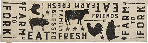 Primitives by Kathy Black and White Cotton Tischläufer, Baumwolle, Farmhouse Primitives by Kathy Black and White Cotton Tischläufer, Baumwolle, Farmhouse von Primitives by Kathy