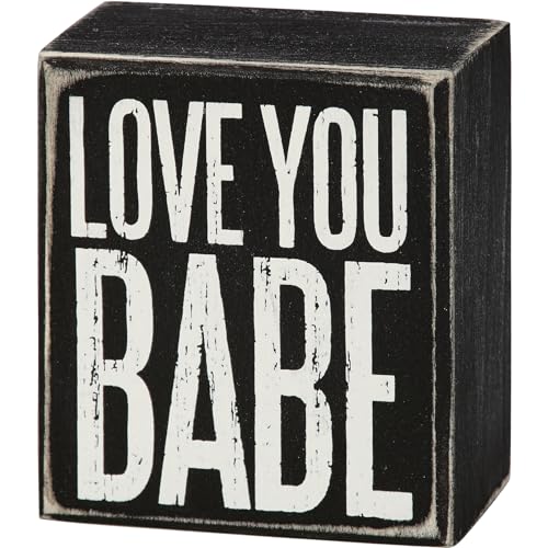 Primitives by Kathy Classic Blechschild Love You Babe, 7,6 x 8,9 cm von Primitives by Kathy