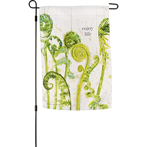 Primitives by Kathy Grünes botanisches Design Enjoy Life Polyester-Gartenflagge, 30,5 x 45,7 cm von Primitives by Kathy