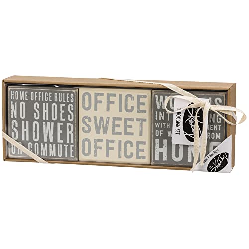 Primitives by Kathy Home Office Rules No Shoes Shower Or Commute; Office Sweet Office; Work Is Interfering With My Enjoy Of Working From Home Decor Schild Set von Primitives by Kathy