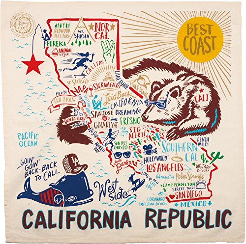 Primitives by Kathy LOL Made You Smile Geschirrtuch, Baumwolle, Super California, Medium von Primitives by Kathy