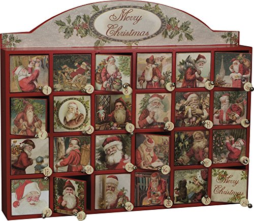 Primitives by Kathy Merry Christmas Santa Wooden Advent Calendar Vintage Style Countdown New von Primitives by Kathy