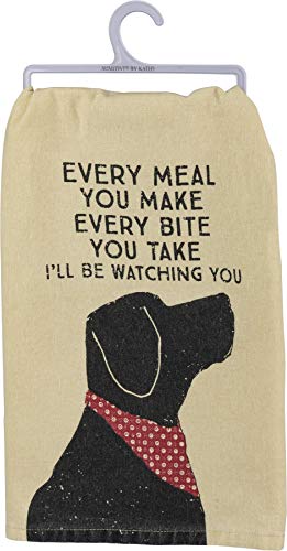 Primitives by Kathy Decorative Kitchen Towel Dekoratives Küchentuch, Baumwolle, Creme/Schwarz, 28" x 28" von Primitives by Kathy