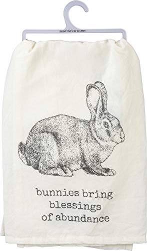 Primitives by Kathy Rustic Geschirrtuch, Bunnies Bring Blessings of Abundance, 28 x 28-Inches von Primitives by Kathy