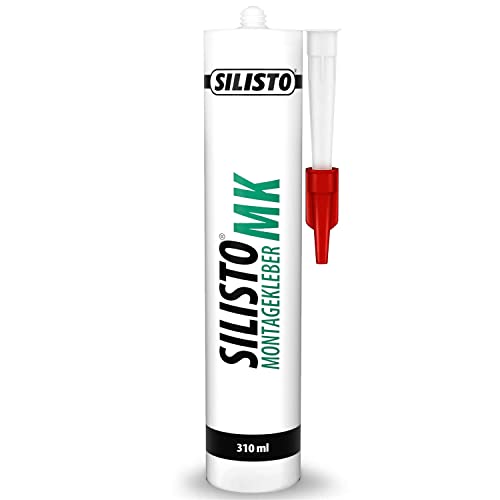 SILISTO Montagekleber extra stark 1x310ml - Natur Weiss - Baukleber mit starker Anfangshaftung - Kraftkleber für saugende Materialien - Kleber für innen & außen - kleben statt bohren von SILISTO