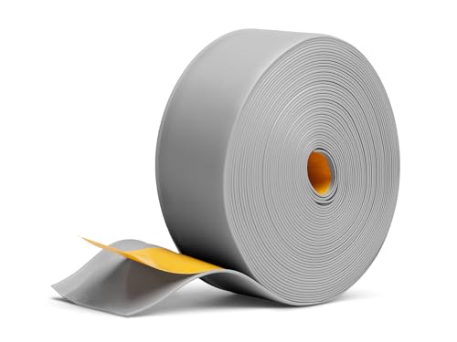 PRIMO Weichsockelleiste Selbstklebend 13 x 48mm, Grau - Länge: 10m - Sockelleiste für Küche und Badezimmer, Fußleiste Selbstklebend aus PVC von Primo