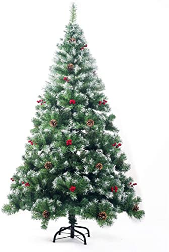 Künstlicher Tannenbaum Weihnachtsbaum 210cm mit Schnee-Effekt und Tannenzapfen (P-12970) von PrimoLiving