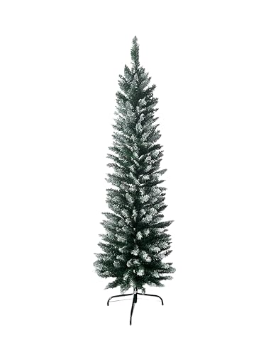 Künstlicher Tannenbaum Weihnachtsbaum schmal mit Schnee-Effekt (120 cm) von PrimoLiving