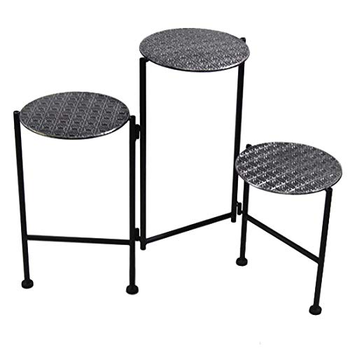 PrimoLiving 3er Pflanzenständer Blumenhocker aus Metall schwarz/Silber von PrimoLiving