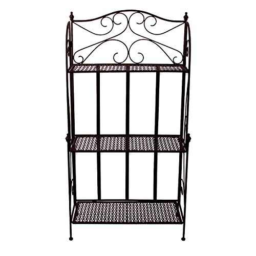 PrimoLiving Metall Garten Regal - Pflanzen Blumenregal aus Metall - Pflanzenregal Garten und Balkon - Metallregal für draußen - im Vintage Antik-Look, 120cm hoch, braun, P-09079 von PrimoLiving