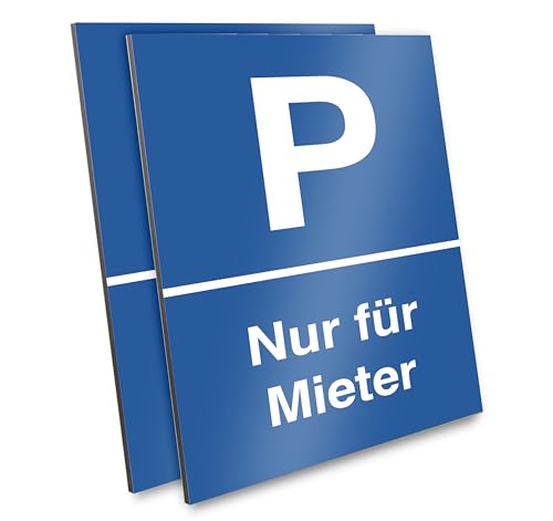 PRIMUS-PRINT – 2er Set, Parken nur für Mieter Schild – Reservierte Parkplätze – Hochwertiger Aluminium Verbund oder Hartschaum – 20x30 cm – Witterungsbeständig und UV-geschützt von Primus-Print.de