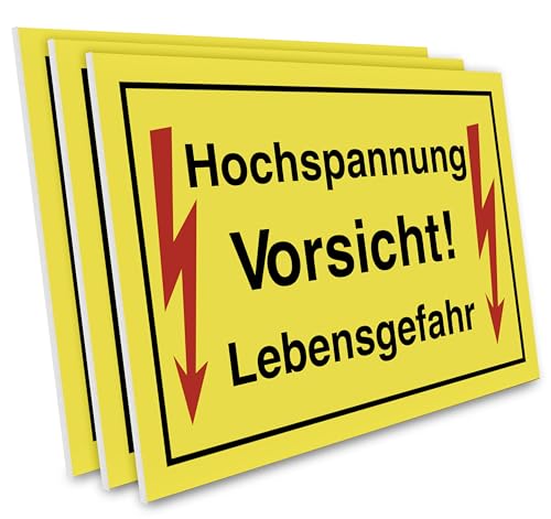 PRIMUS-PRINT – 3er Set- Vorsicht Hochspannung Lebensgefahr Schild – Warnschild für Elektrobereiche – Hochwertiger Aluminium Verbund oder Hartschaum – 20x30 cm – UV-beständig und wetterfest von Primus-Print.de