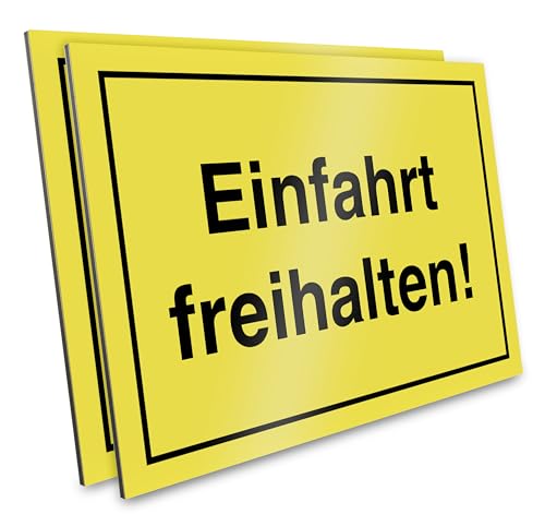 PRIMUS-PRINT – Einfahrt Freihalten Schild – Warnschild für klare Zufahrtswege – Robuster Aluminium Verbund 4mm oder Hartschaum 5mm – 20x30 cm – Witterungsbeständig, UV-geschützt – 2er Set von Primus-Print.de