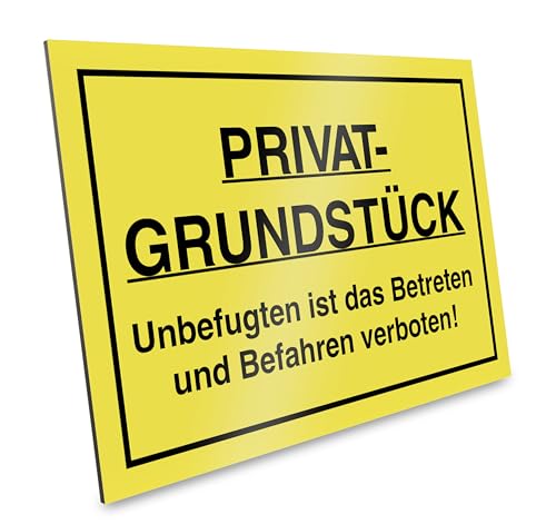 PRIMUS-PRINT – Privat Grundstück Schild – 1er Set – Hinweisschild für Privatbesitz – Hochwertiger Aluminium Verbund oder Hartschaum – 20x30 cm – Witterungsbeständig und UV-geschützt von Primus-Print.de