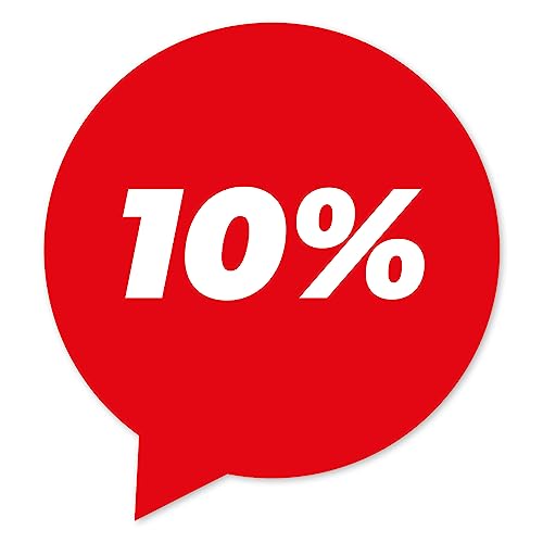 Primus Print Sale Aufkleber - 5 x 10% - wiederablösbar für Schaufenster/Fenster Ausverkauf Rabatt (10%) von Primus-Print.de