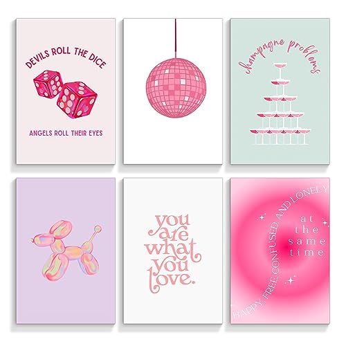 Prinajssiad Poster, ungerahmt, 20,3 x 25,4 cm, Rosa, adrett, für ästhetische Raum, Folklore, Taylor, Affirmationen, Leinwand, Wandkunst, Schlafzimmer, Wohnheim, Wandcollage, 6 Stück von Prinajssiad