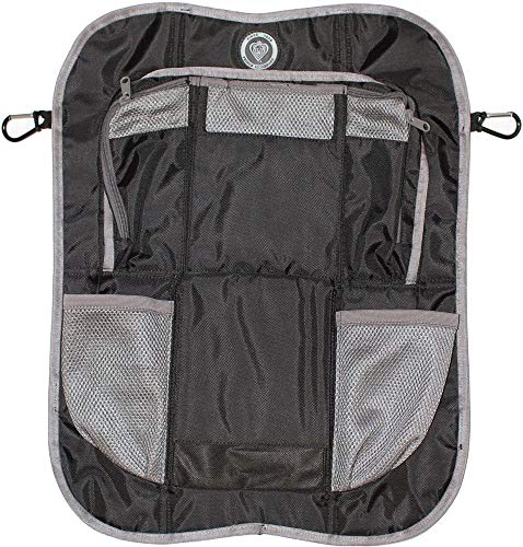 Prince Lionheart Back Seat Organiser | Autositzablage | Langlebig | Schützt die Rückenlehne | Becher- Oder Flaschenhalter | 2 Karabiner | Flexibler Raum - Schwarz von Prince Lionheart