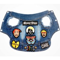 Hiphop Denim Hundejacke - Patch Hundejacke-Tierliebhaber Frühling-Hund-Weste Individuell Gepatchte Hundejacke-Hund Personalisierte von PrinceCollectionLdn