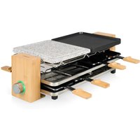 Bambus Raclette 8 Pers. Ablage für Pfännchen, Steinplatte, 2 x 21x23cm 1300Watt von Princess