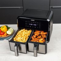Digitale Heißluftfritteuse Doppelkorb 8Ltr 8 Programme, Timer 2400 Watt von Princess