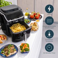 PRINCESS Fritteuse "182080", 1700 W, Dampf-Airfryer, 6,5 l Volumen, 8 Programme, inkl. kleinem Kochbuch von Princess