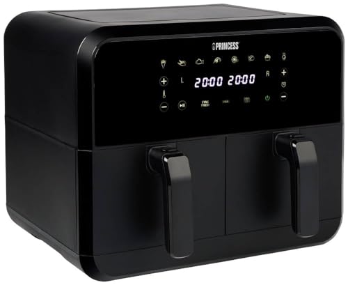 Princess 01.182068.01.001 Doppel-Fritteuse 2400W Heißluft-Funktion, mit Display, Timerfunktion, Ant von Princess