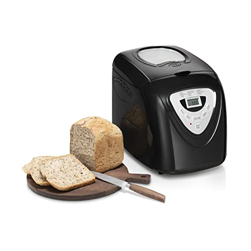 Princess Brotbackautomat 600 W Cool Touch, Kapazität von 680-900g, Digital-Timer und Warmhaltefunktion, ideal für Spezialdiäten oder bei Allergien, Krustenfarbe hell, mittel und dunkel, Schwarz von Princess
