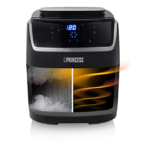 Princess Dampf-Heißluftfritteuse – 2-in-1 Dampfgarer & Airfryer – 62,2% weniger Energieverbrauch – 6,5 L Volumen – 8 Programme – für bis zu 9 Personen – inklusive kleinem Kochbuch – 182080 von Princess