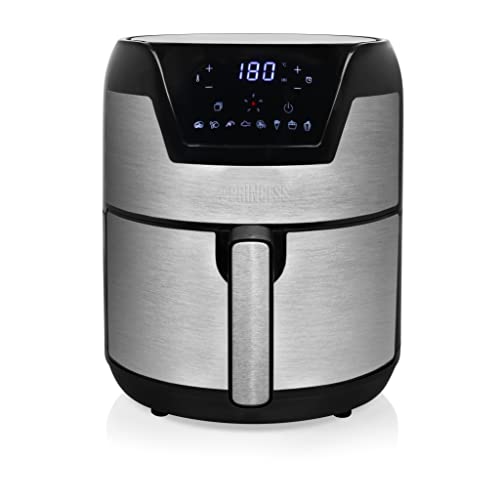 Princess Digitaler Airfryer XXL rund – 4,5 L Volumen – 66,7% weniger Energieverbrauch – Edelstahl – 10 vorprogrammierte Einstellungen – 182026 von Princess