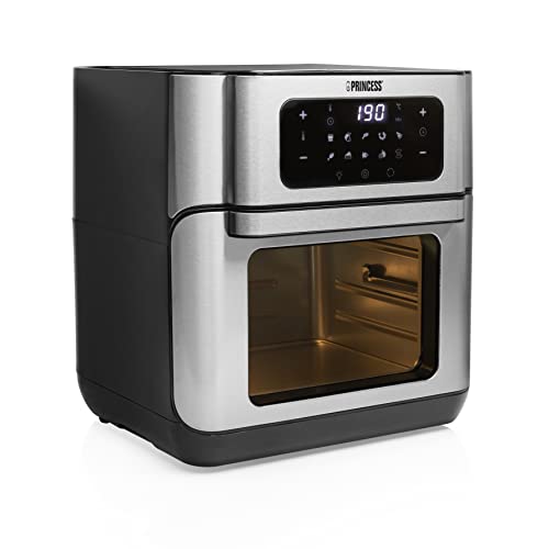 Princess Heißluftfritteuse-Ofen Deluxe – 10 L Volumen – 66,7% weniger Energieverbrauch – Edelstahl – 10 vorprogrammierte Einstellungen – 182065 von Princess