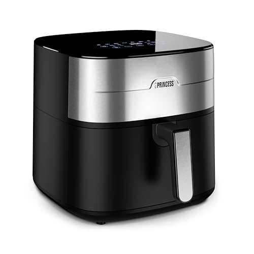 Princess Heißluftfritteuse - Zwei Heizelemente - BPA- und PFAS-frei - XXL - 8 L - Voreingestellte Programme - Einstellbare Temperatur und Timer- 2000 W - 182280 von Princess