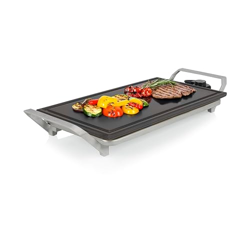 Princess Table Chef Premium Stein-Grill – Extra große Grillfläche 46 x 26 cm – Keramik-Grillplatte – PFAS-frei – einstellbaren Thermostat – inkl. 4 Holzspatel – 103150 von Princess