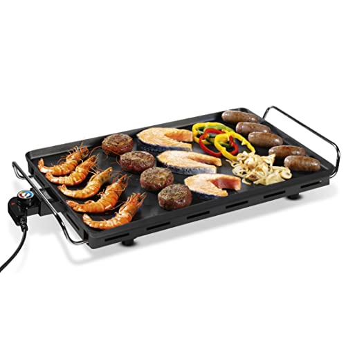 Princess Table Chef XXL – 4 mm dicke Teppanyaki-Grillplatte, 60 x 36 cm, 4-6 Personen 2500 Watt, 102325, Schwarz, 01.102325.01.005 von Princess