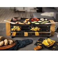 Princess - raclette Bambus Tischgrill pure mit Pfännchen Ablage, 8 Personen, 1300 Watt von Princess