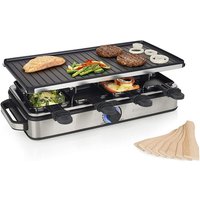 Princess - raclette Partygrill eckig für 8 Personen mit großer Grillplatte 42x21cm 1400Watt von Princess