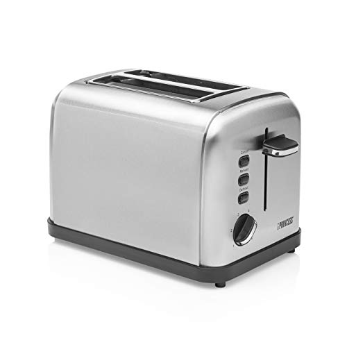 Princess Edelstahl Toaster mit zwei Schlitze – herausnehmbares Krümmelfach - Auftau-, Aufwärm- & Stoppfunktion , 142354 von Princess