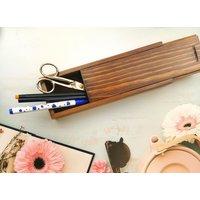 Personalisierte Holz Federmäppchen Slide Top Box, Heiligabend Box Geschenk von Princezices